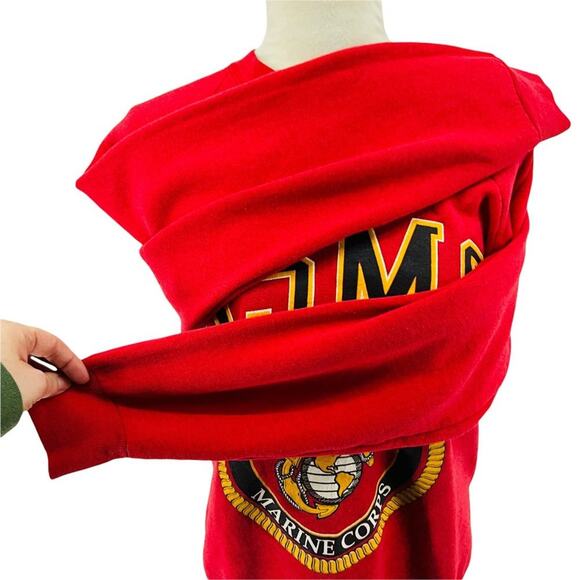 Vintage 90s usmc Sweatshirt Semper Fidelis Military Size Large Pullover - Picture 4 of 8